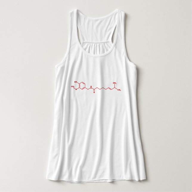 Chili Capsaicin Molekulare Chemische Formel Tank Top (Design Vorderseite)