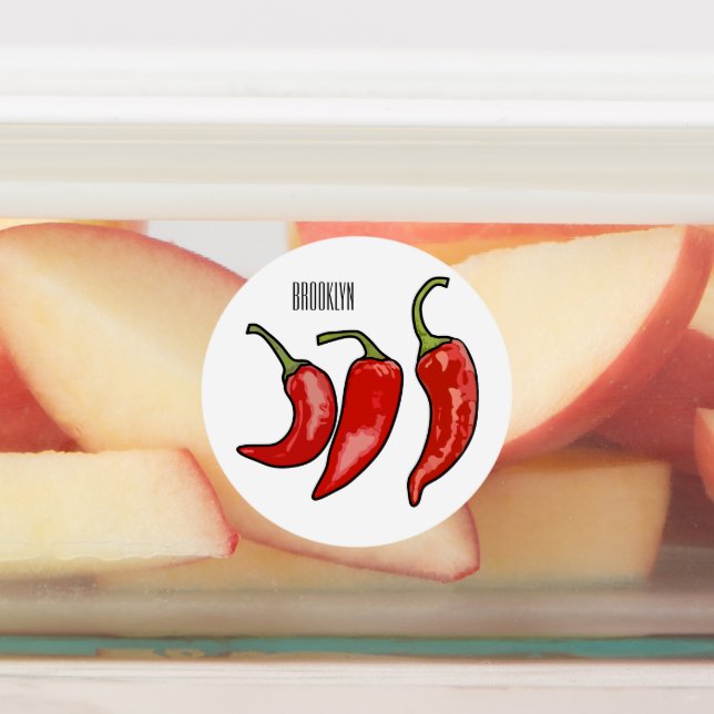Chili-Cartoon-Abbildung Etiketten (Befestigt)