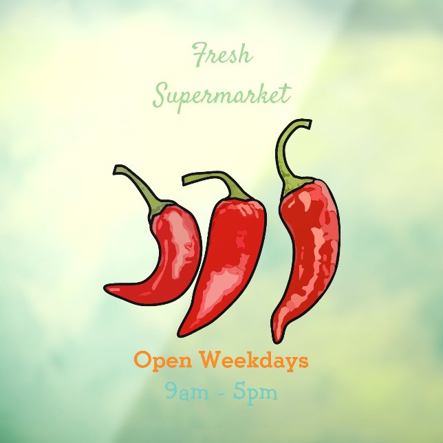 Chili-Cartoon-Abbildung Fensteraufkleber (Blatt 3)