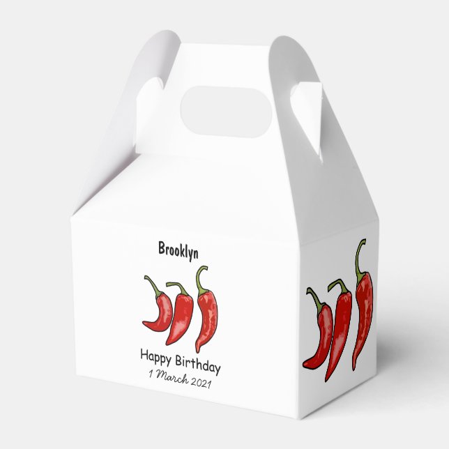 Chili-Cartoon-Abbildung Geschenkschachtel (Vorderseite)