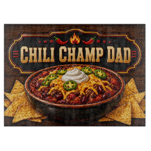 Chili Champ Dad Glas Schneidbrett, Lustiges Chili Schneidebrett