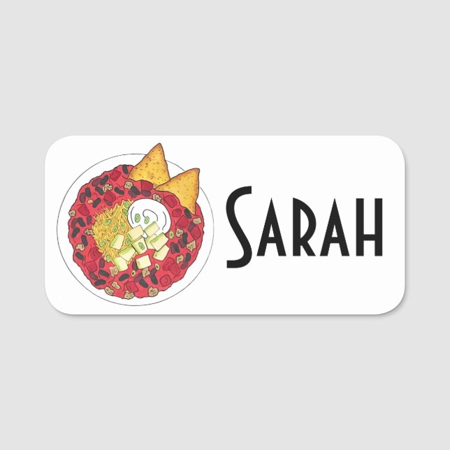 Chili Chili Suppenkeks Tortilla Chips Nahrung Namensschild (Vorderseite)