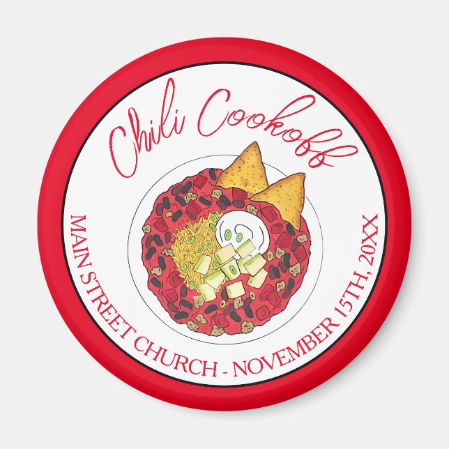 Chili Chili Suppenkeks Wettbewerb Abendessen Magnet (Vorne)