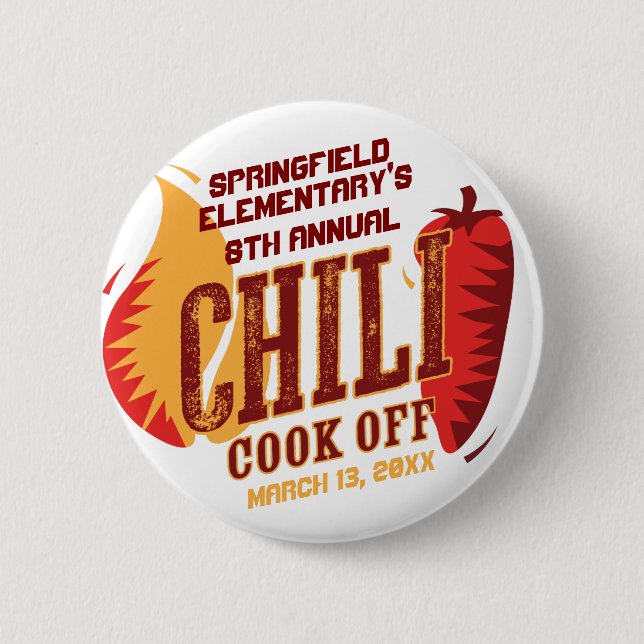Chili Cook Off | GRILLEN Cookout Contest Button (Vorderseite)