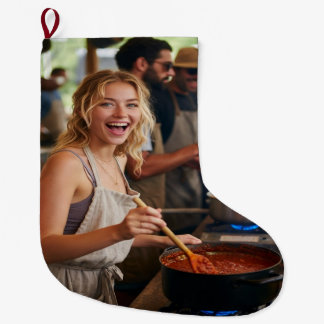 Chili Cook Off Photo Customize Großer Weihnachtsstrumpf