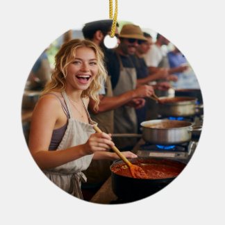 Chili Cook Off Photo Customize Keramik Ornament