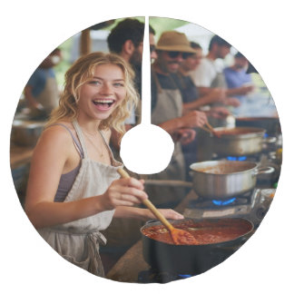 Chili Cook Off Photo Customize Polyester Weihnachtsbaumdecke