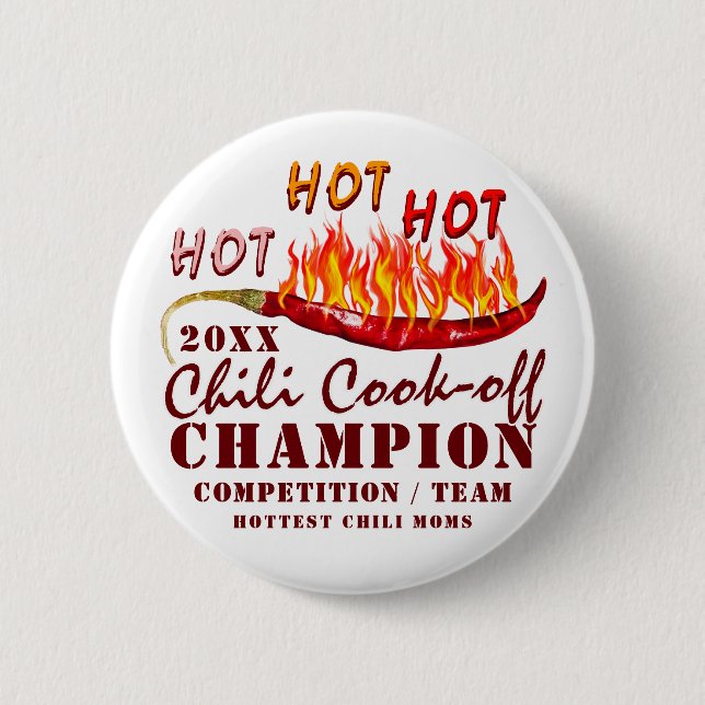 Chili Cook Off Rustic Teamsieger Champion Button (Vorderseite)