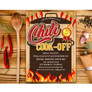 Chili Cookoff Kochwettbewerb Koch-Wettbewerb Einla Einladung