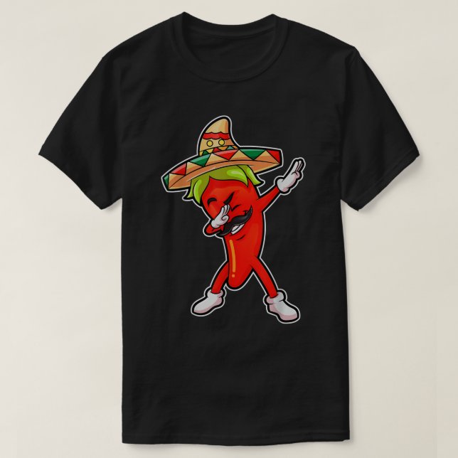 Chili Dabbing T Shirt Pepper Mexican Hot Jalapeno (Design vorne)