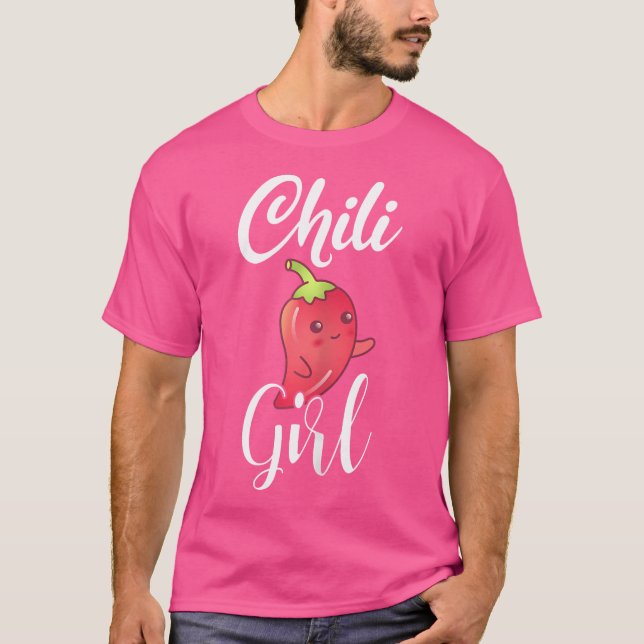 Chili Girl Funny Chilis Peppers Spicy Food Chili L T-Shirt (Vorderseite)