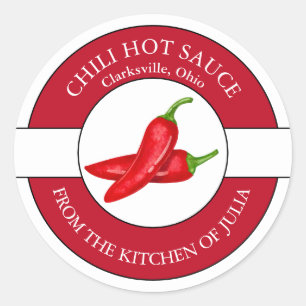 Chili-Hot-Sauce-Label Runder Aufkleber