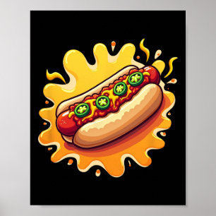 Chili Hund mit Jalepenos Design Poster
