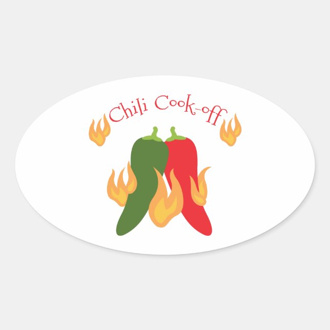Chili Koch-weg Ovaler Aufkleber (Vorderseite)