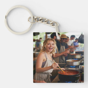 Chili-Koch-Wettbewerb Foto Anpassen Schlüsselanhänger