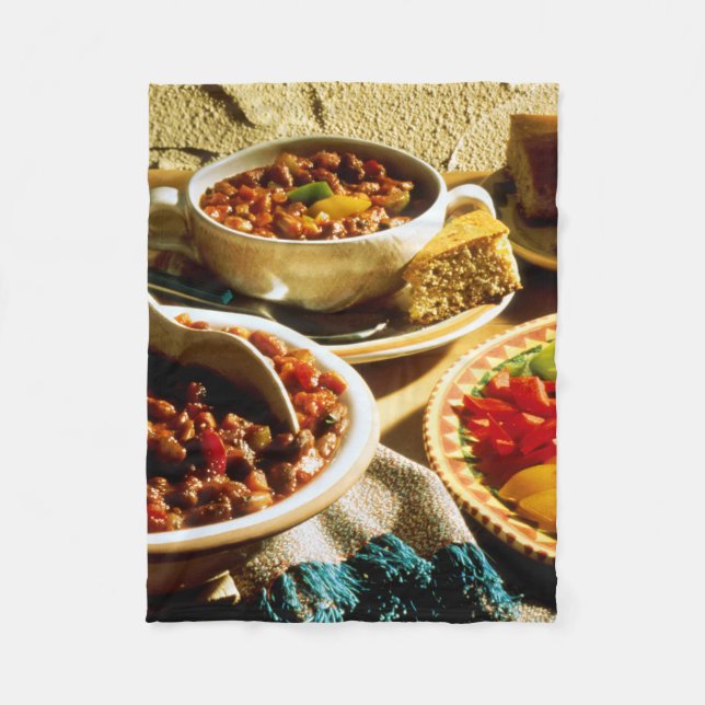 Chili mit Cornbread Fleecedecke (Vorderseite)