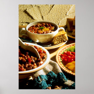 Chili mit Cornbread Poster