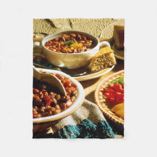 Chili mit Cornbrot Fleecedecke