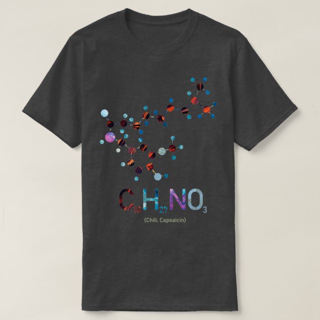 Chili Molecule Capsaicin Chemie T-Shirt (Design vorne)