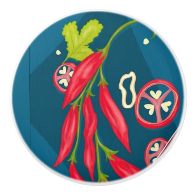 Chili Paprika Keramikknauf (Vorderseite)