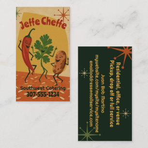 Chili Paprika mexikanische südwestliche Küche Cate Visitenkarte
