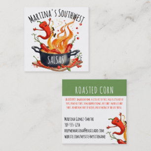 Chili Paprika Mexikanisches Essen Salsa Catering Quadratische Visitenkarte