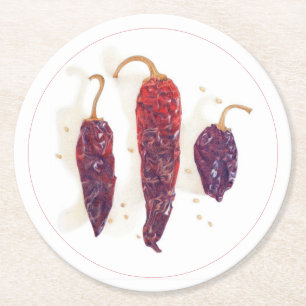 CHILI PAPRIKA Runde Papierservietten Runder Pappuntersetzer