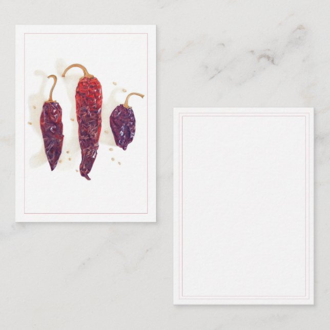 CHILI PAPRIKASCHOTEN 2.5 x 3.5 Flachkarte Mitteilungskarte (Vorne/Hinten)