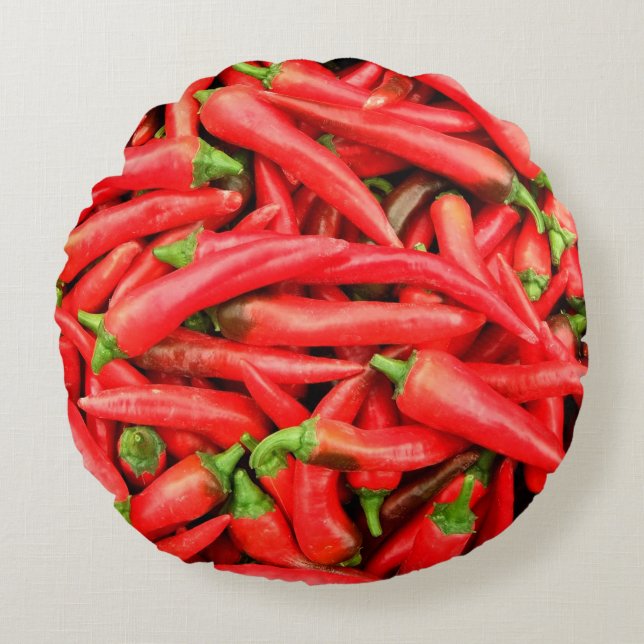 CHILI PAPRIKASCHOTEN 2 RUNDES KISSEN (Vorderseite)