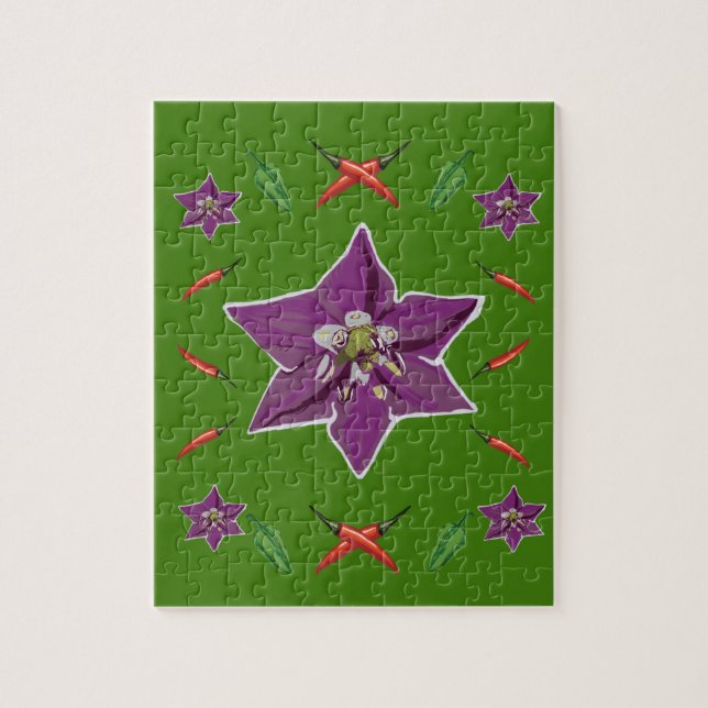 Chili Paprikaschoten & Blossom Puzzle (Vertikal)