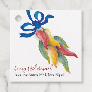 Chili-Paprikaschoten Bridesmaid-Tag Geschenkanhänger
