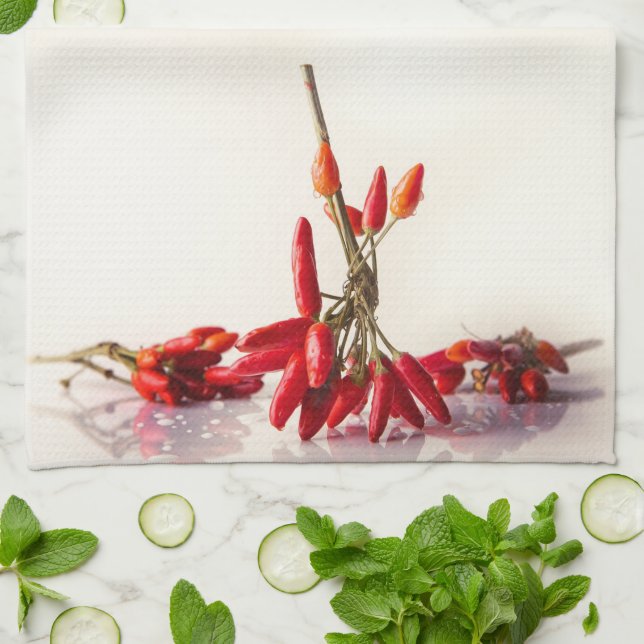 Chili-Paprikaschoten Geschirrtuch (Gefaltet)