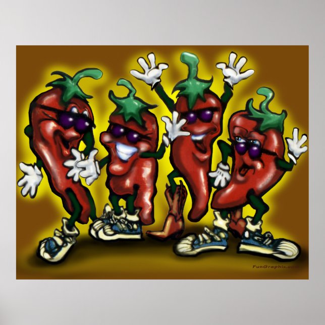 Chili-Paprikaschoten Poster (Vorne)