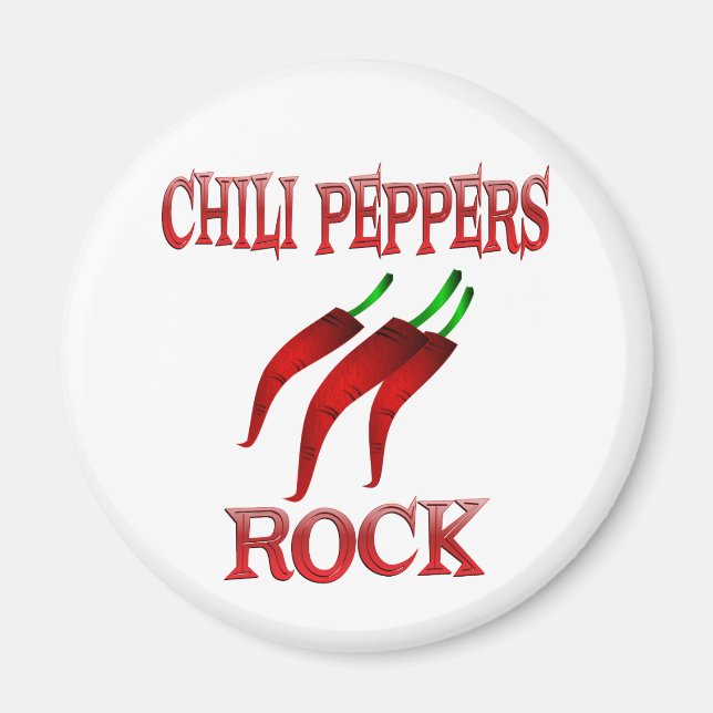 Chili Paprikaschoten Rock Magnet (Vorne)