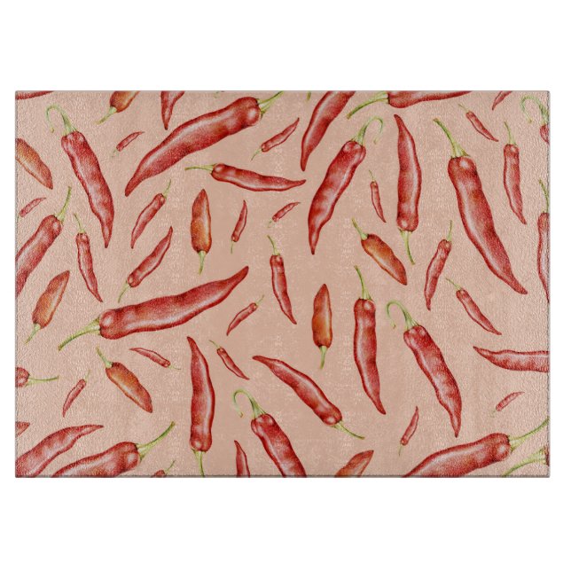 Chili-Paprikaschoten Schneidebrett (Vorderseite)