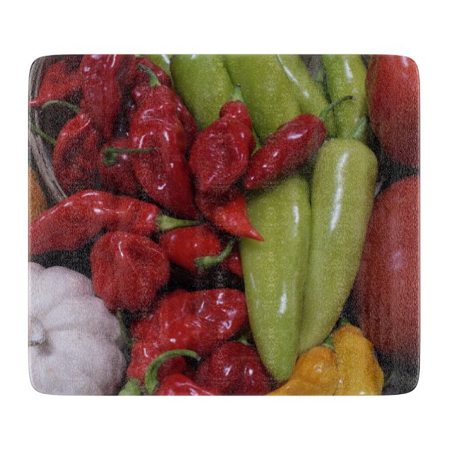 Chili-Paprikaschoten Schneidebrett (Vorderseite)