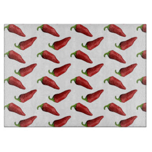 Chili-Paprikaschoten Schneidebrett