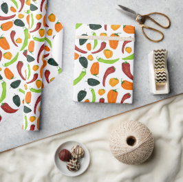 Chili Paprikaschoten Südwestlich von Spicy Pepper  Geschenkpapier