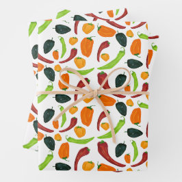 Chili Paprikaschoten Südwestlich von Spicy Pepper  Geschenkpapier Set