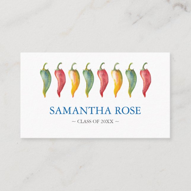 Chili Pepper Graduate Name Card Visitenkarte (Vorderseite)
