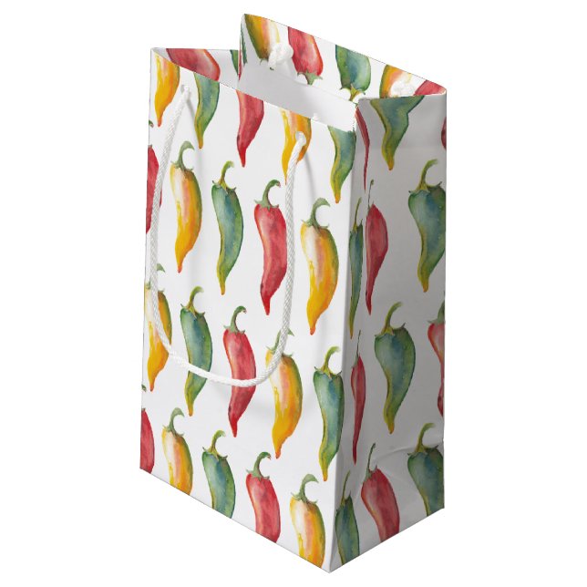 Chili Pepper Kleine Geschenktasche Geschenktüte (Rückseite Schrägansicht)