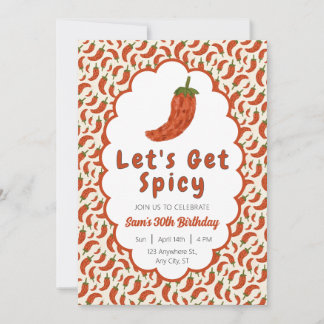 Chili Pepper Lasse scharfen Geburtstag Einladung
