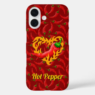 Chili Pepper mit Flame Heart iPhone Case
