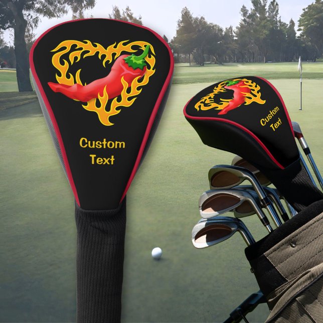 Chili Pepper mit Flammenherz Golf Headcover (Von Creator hochgeladen)