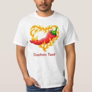 Chili Pepper mit Flammenherz T-Shirt