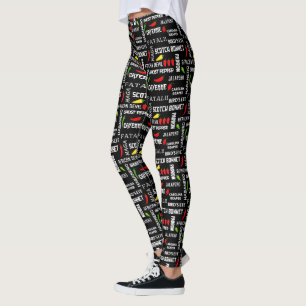 Chili Pepper Names Pattern Leggings