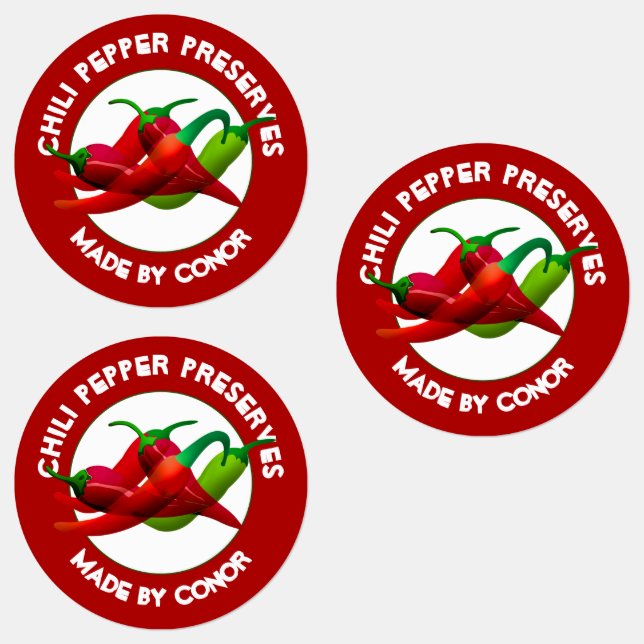 Chili Pepper Preserve Etiketten (Gruppe)