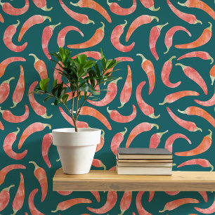 Chili Pepper Red Dark Tapete