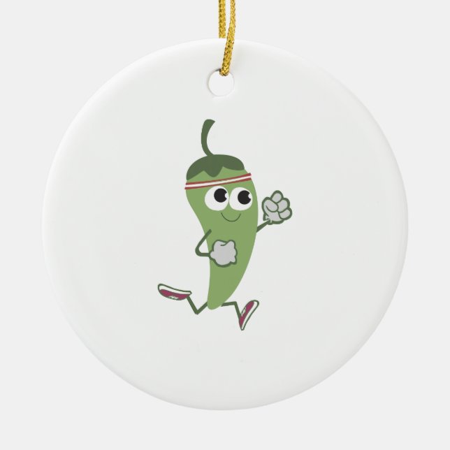 Chili Pepper Runner Keramik Ornament (Vorne)