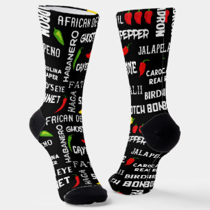 Chili Pepper Scharfes Essen Jamaikanisches Kochen Socken